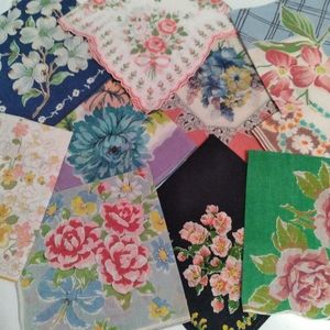 Huge 75 Pc Lot Vtg Hankies Mid Century Floral Embroidered Handkerchiefs
